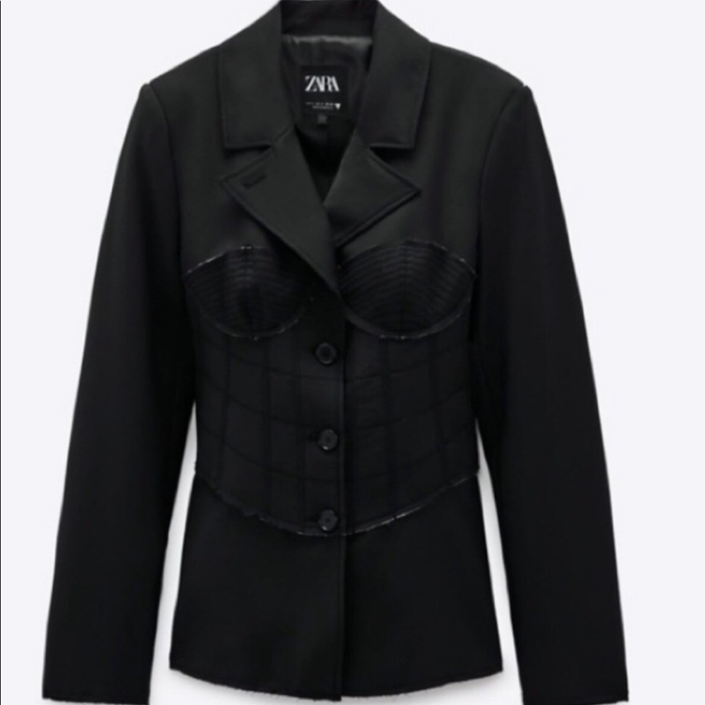 Zara Corset Black Blazer